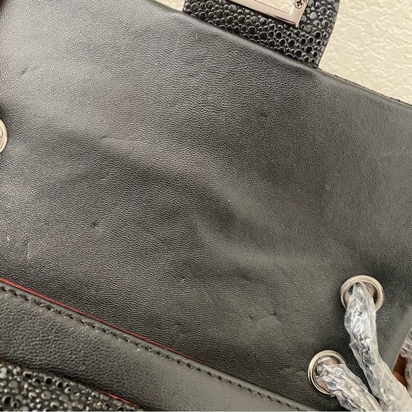 Black Leather Caviar Quilted Chevron Medium Flap Bag Chain Crossbody Shoulder C5 - Picture 7 of 13